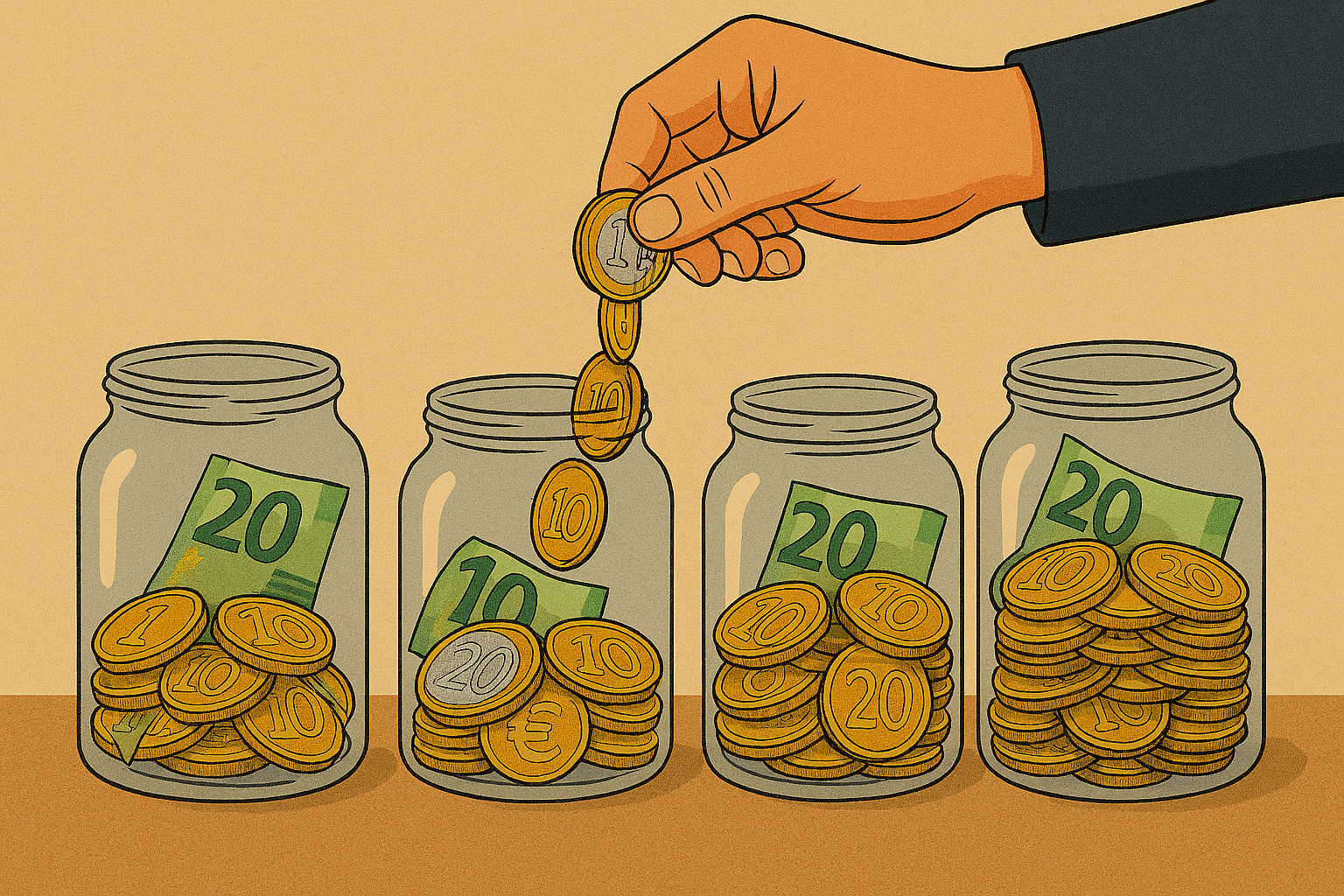 Ilustración de cómo organizar las finanzas personales.