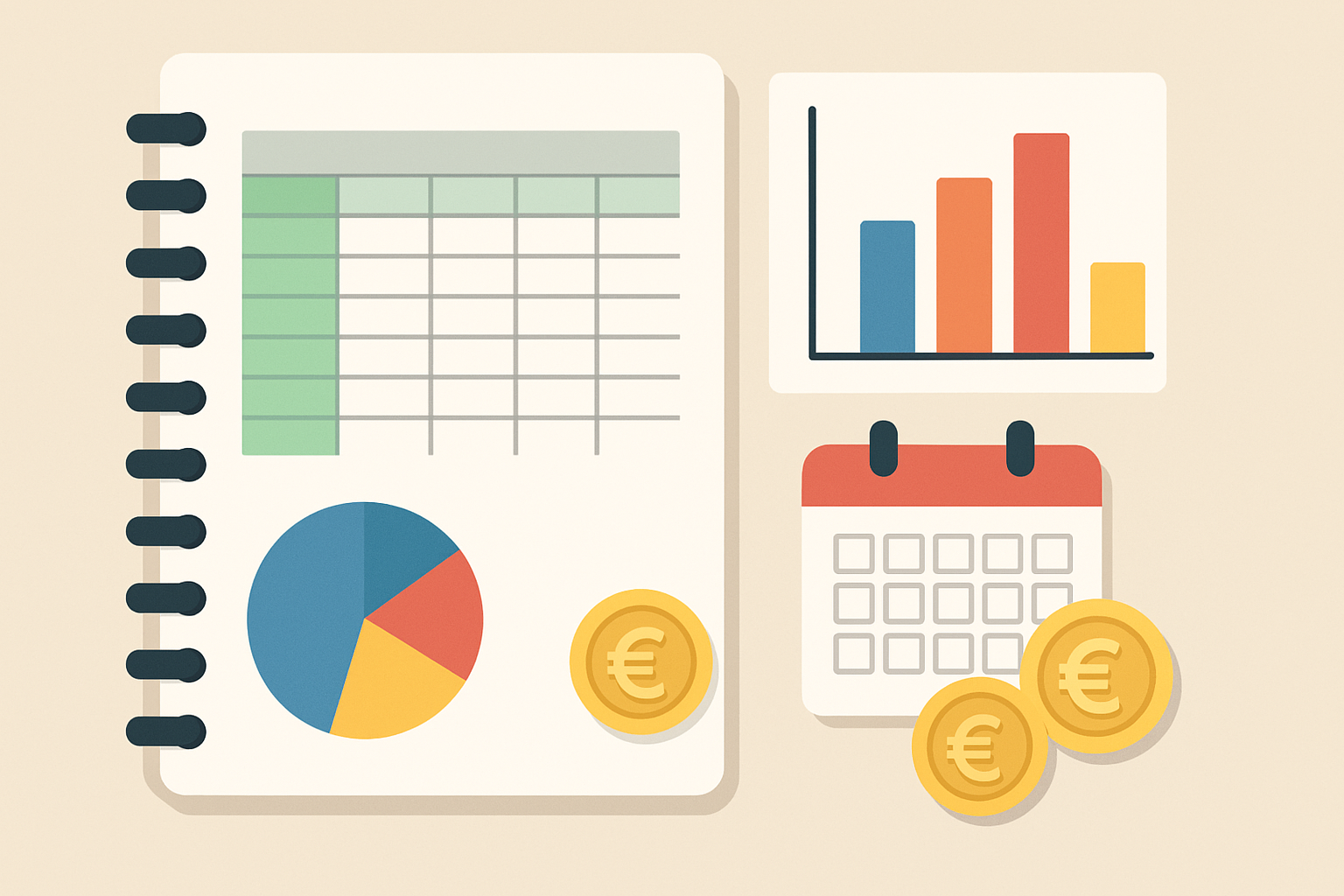 Ilustración de un plan de ahorro mensual.