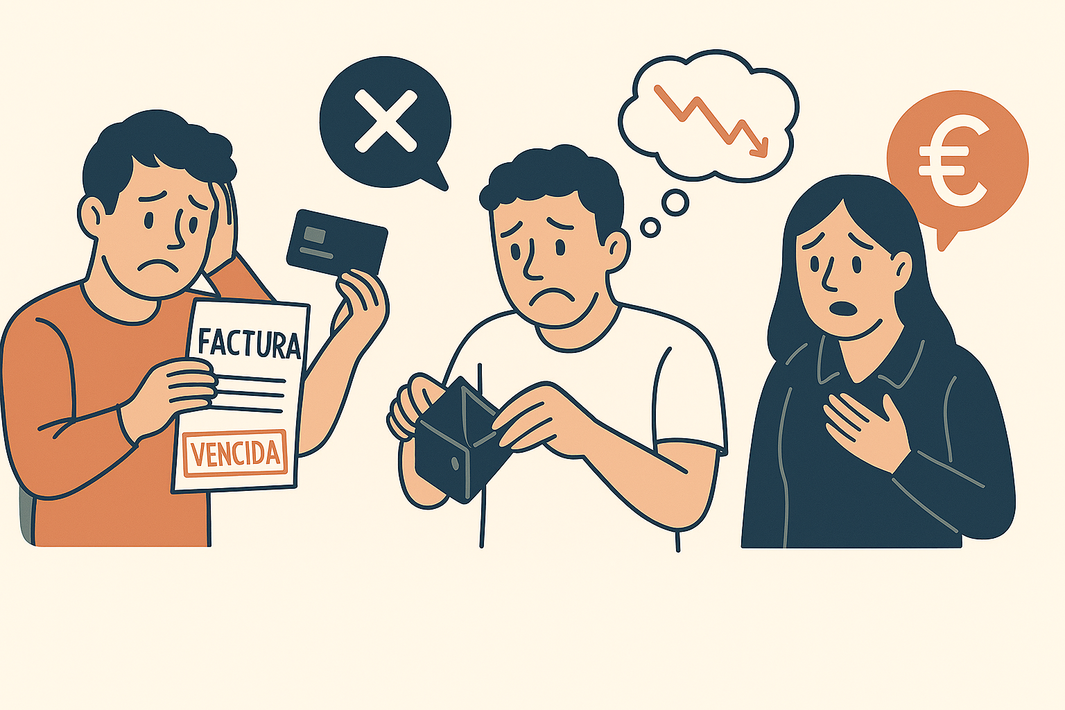 Ilustración de errores financieros más comunes.