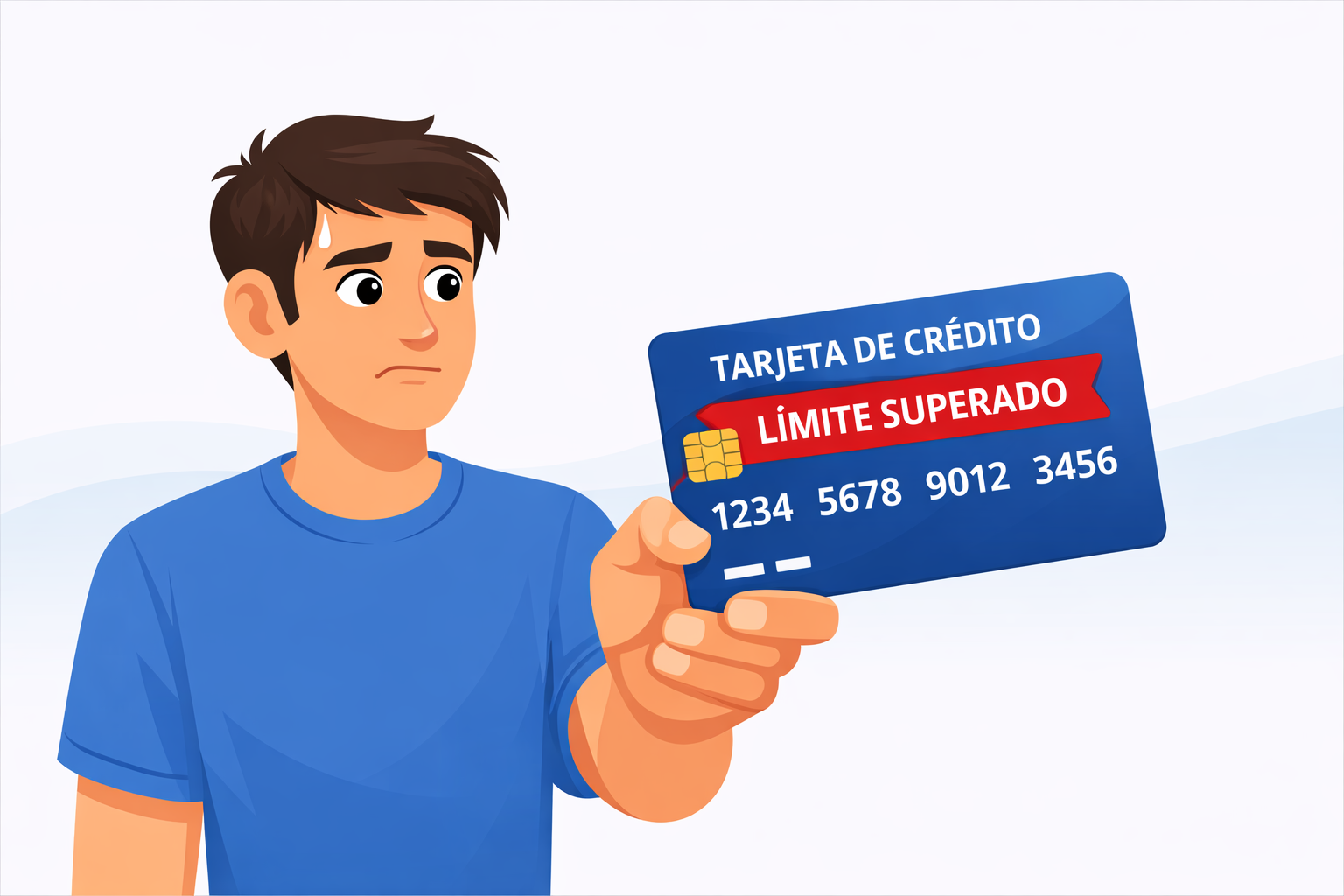 Ilustración del mal uso de la tarjeta de crédito.